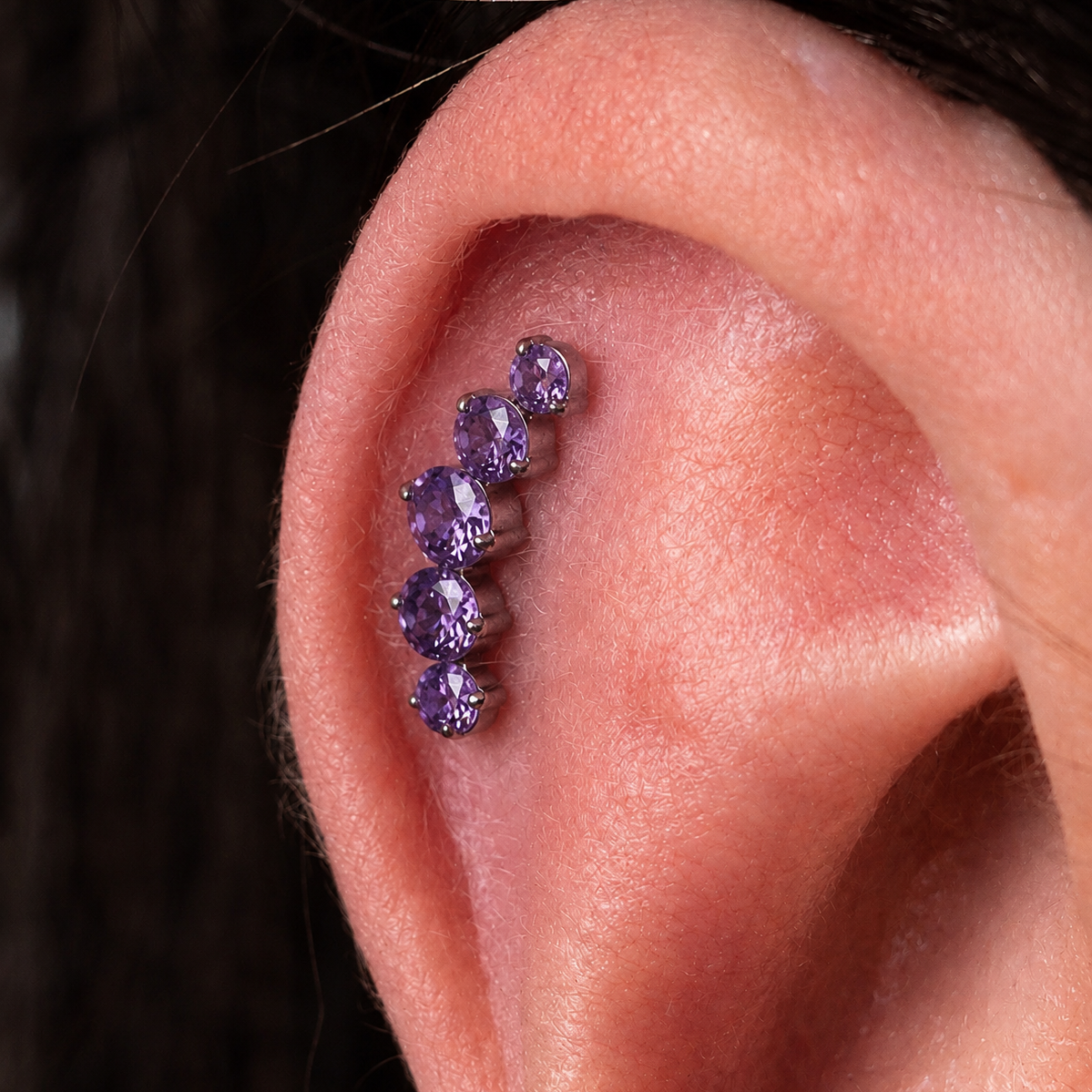 Piercing Crown Roxo - Titânio