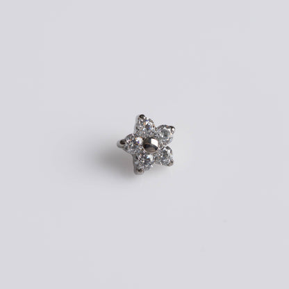 Piercing Star Flower Prata - Titânio