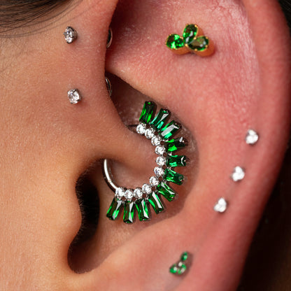 Piercing Fine Verde -Titânio