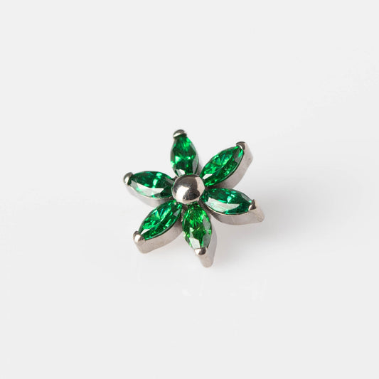 Piercing Floratta Verde - Titânio