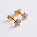 Brinco Bloom Dourado PVD - Titânio (par)