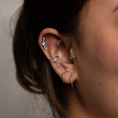 Piercing Argola Unic Azul- Titânio