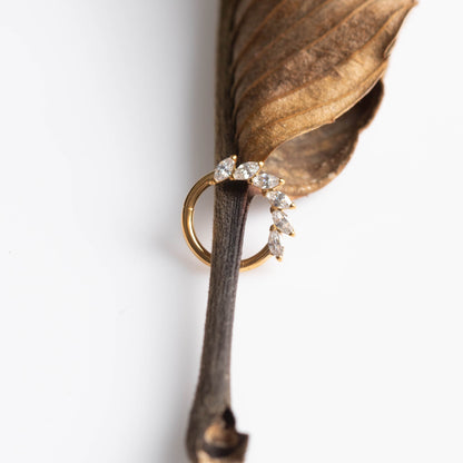 Argola Lumen Crescent Dourado PVD - Titânio