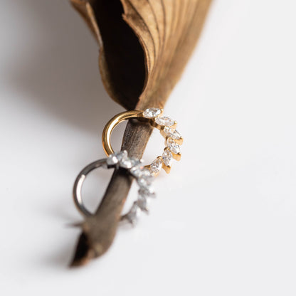 Argola Lumen Crescent Dourado PVD - Titânio