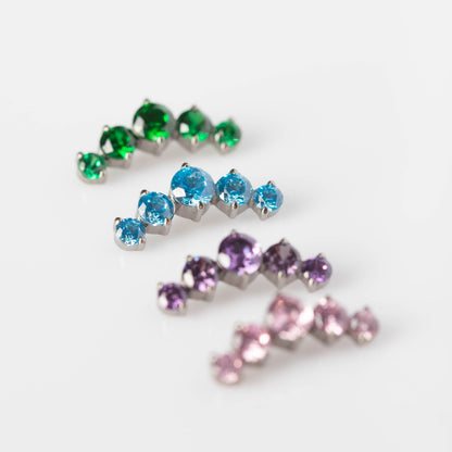 Piercing Crown Azul- Titânio