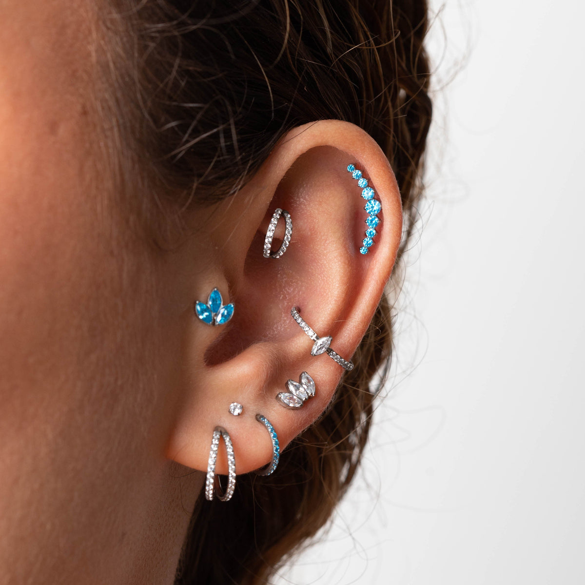 Piercing Lotus Azul - Titânio