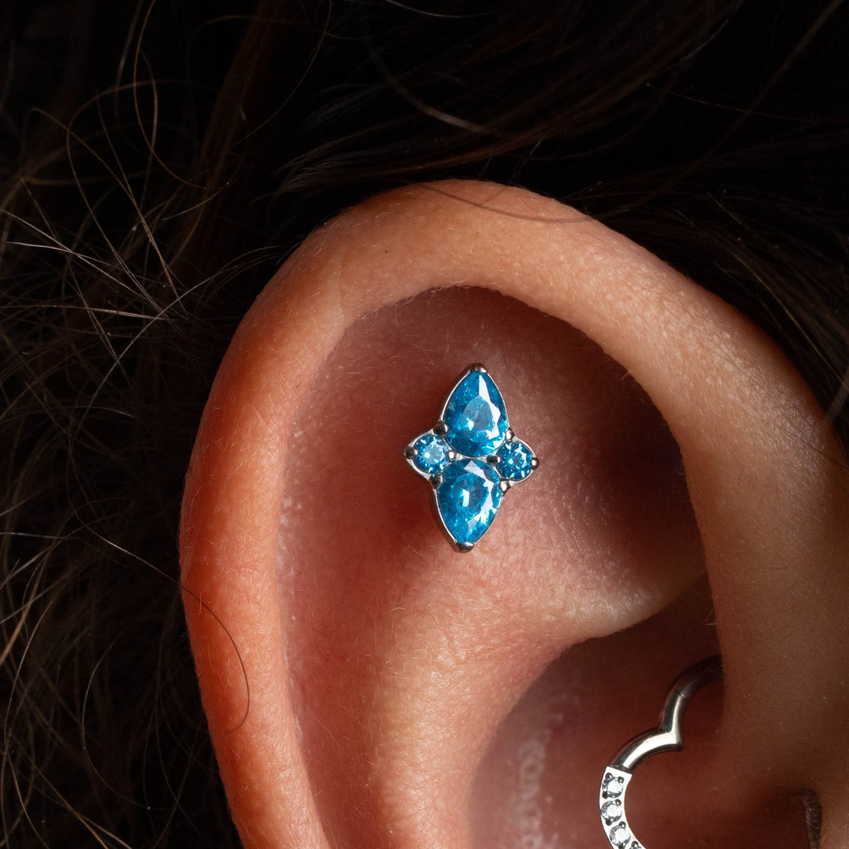 Piercing Tallya Azul - Titânio
