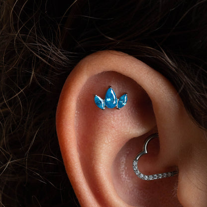 Piercing Elowa Azul - Titânio