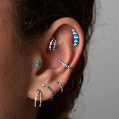 Piercing Crown Azul- Titânio