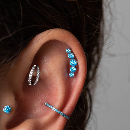 Piercing Crown Azul- Titânio