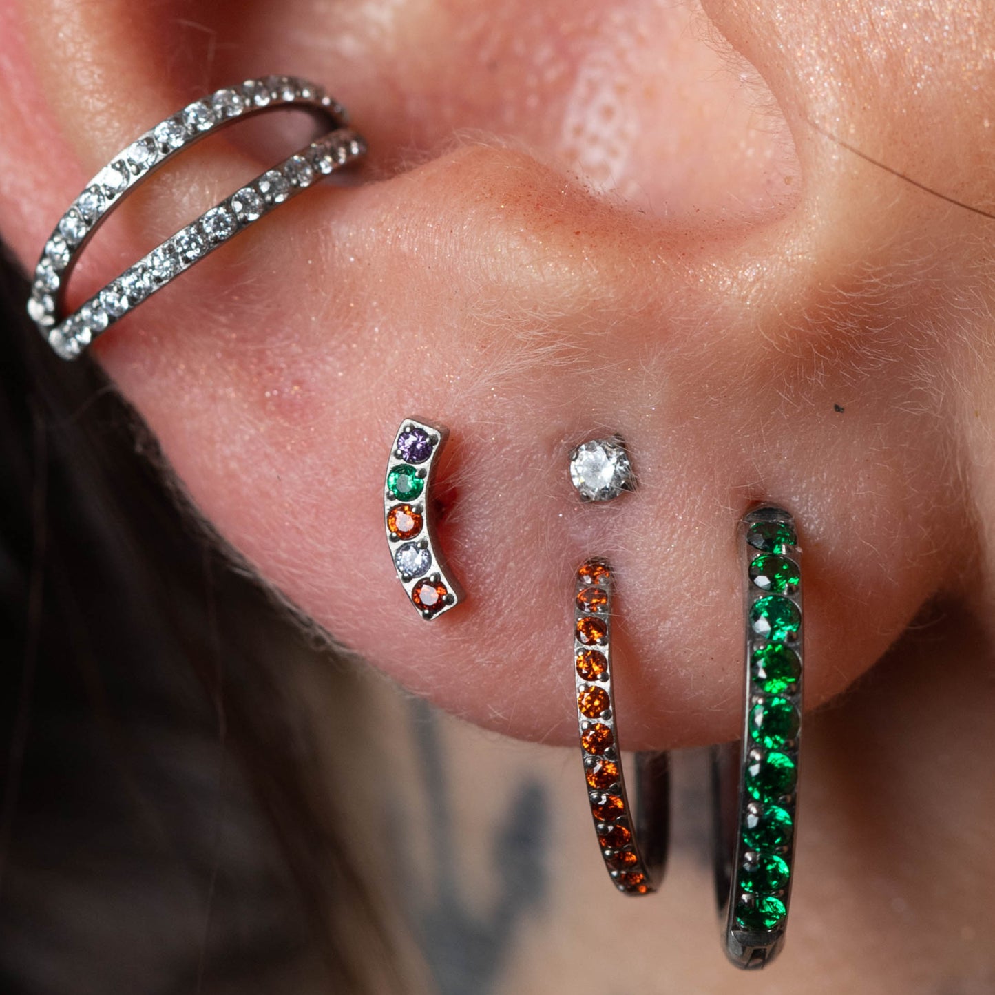 Piercing Argola Unic Vermelho- Titânio