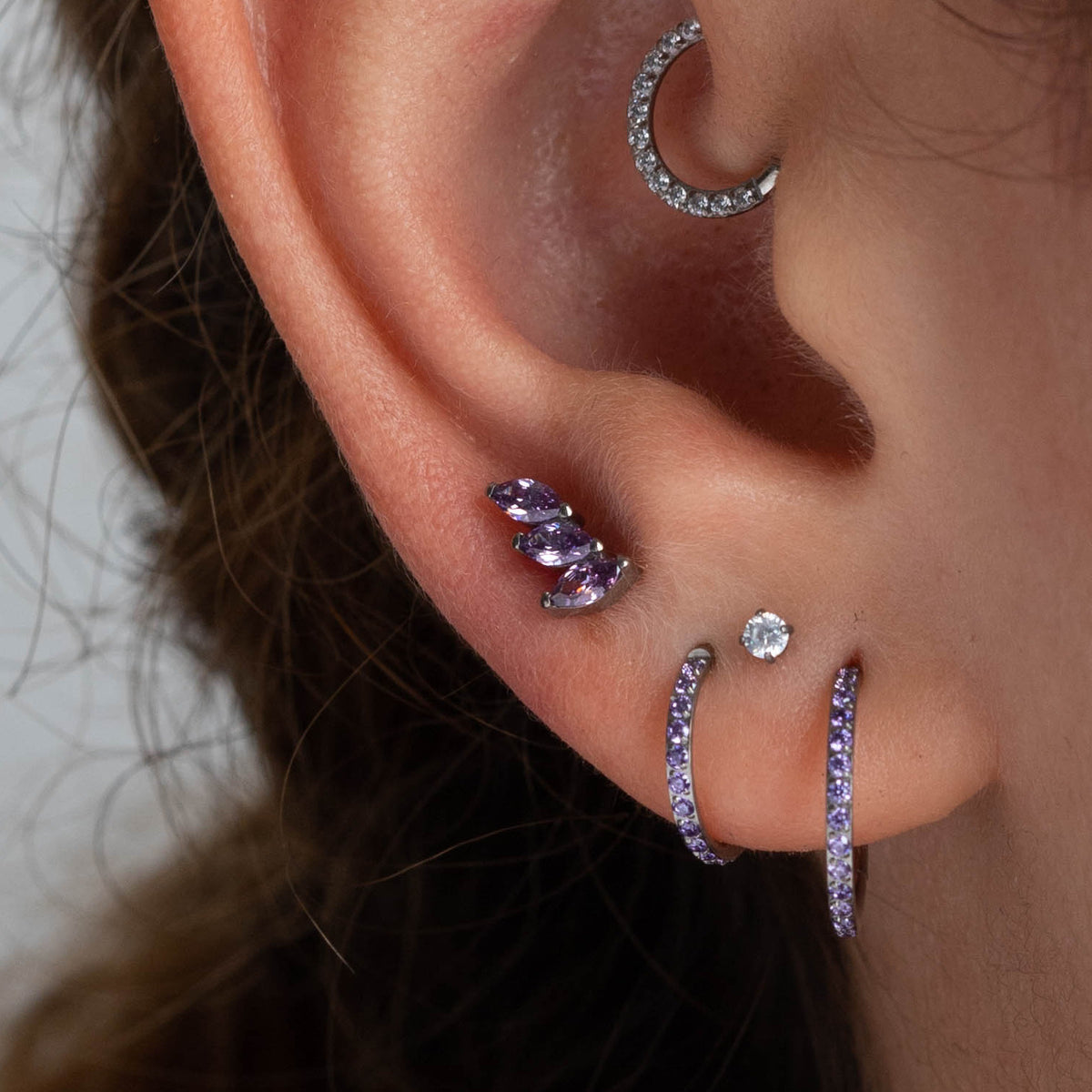 Piercing Tri Navet Roxo - Titânio