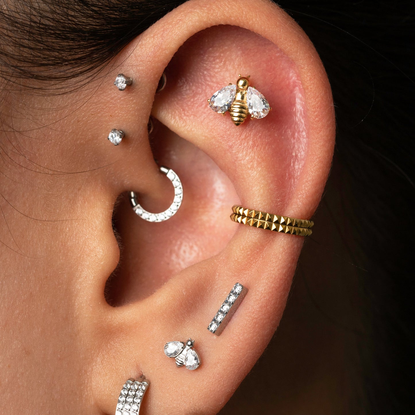 Piercing Argola Zion PVD Dourado - Titânio