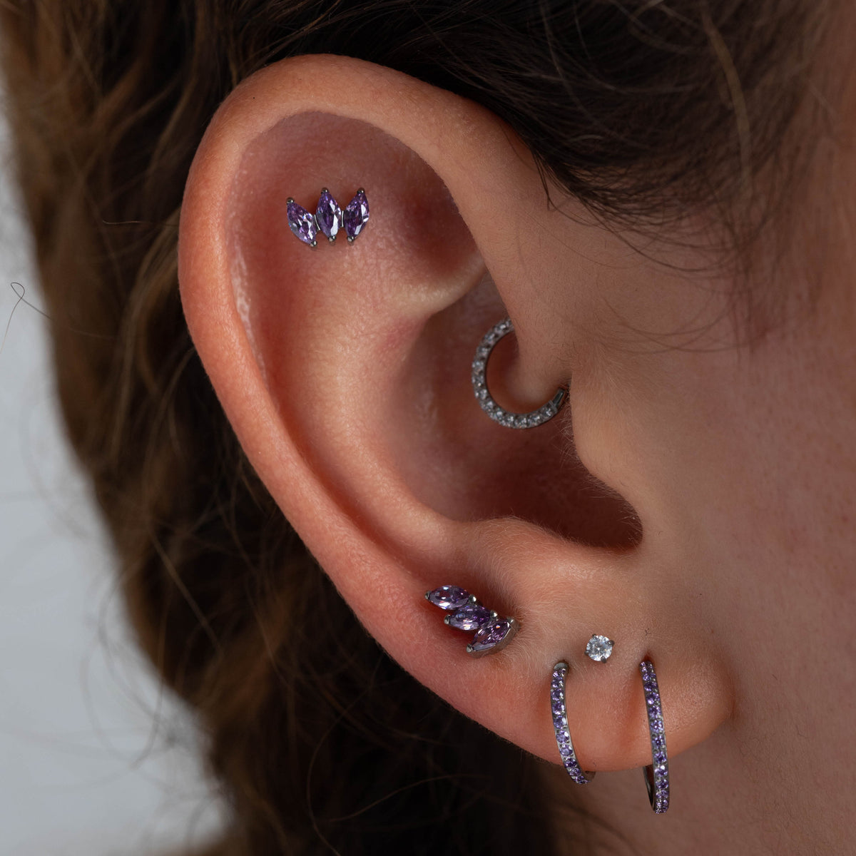 Piercing Tri Navet Roxo - Titânio