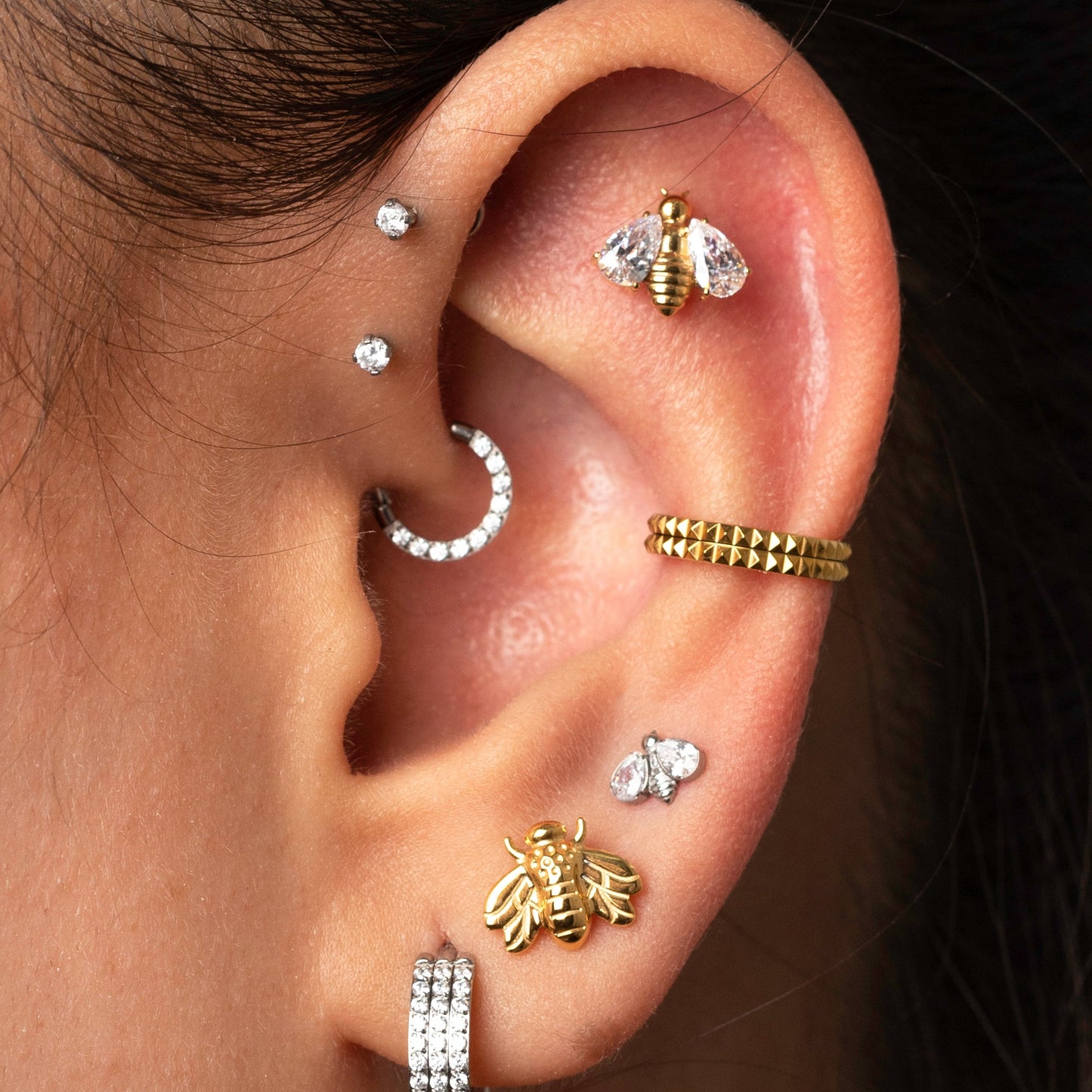 Piercing Argola Zion PVD Dourado - Titânio