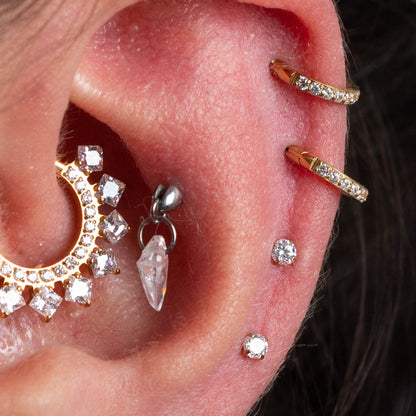 Piercing PVD Gold Ponto de Luz- Titânio