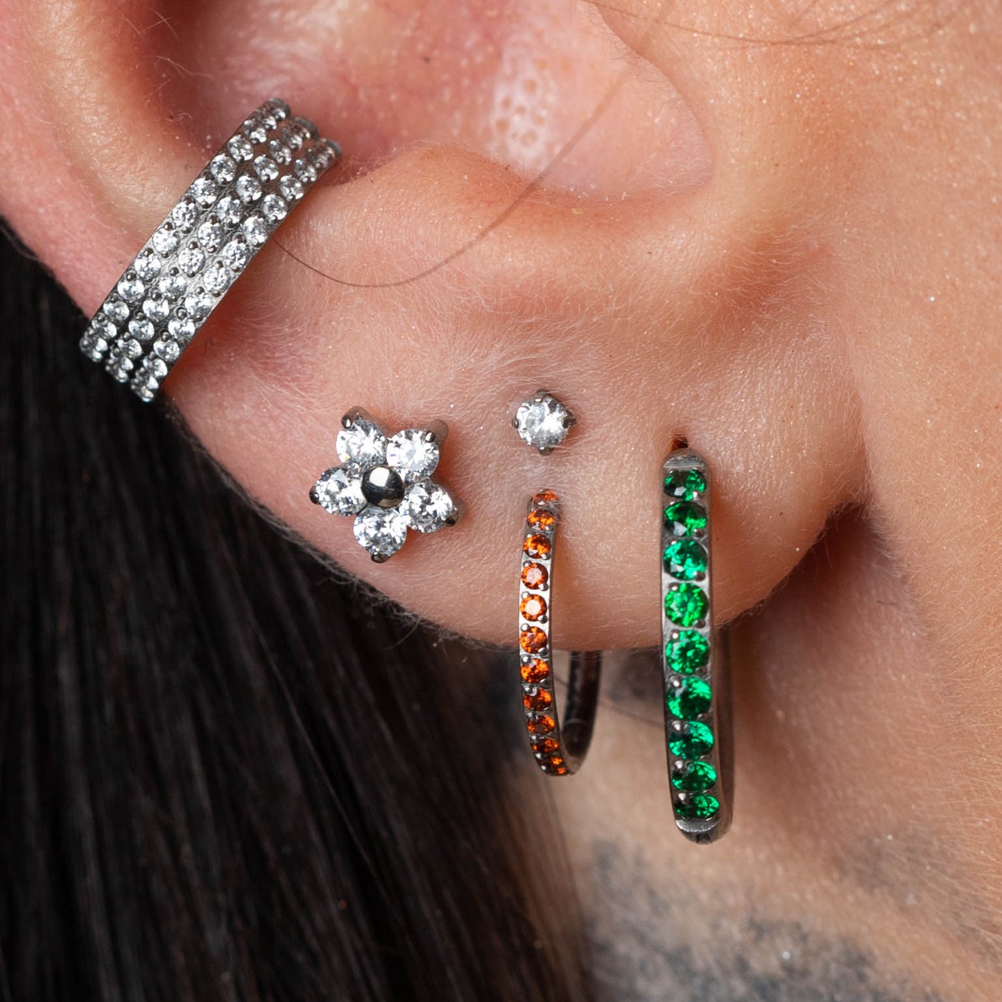 Piercing Argola Unic Vermelho- Titânio