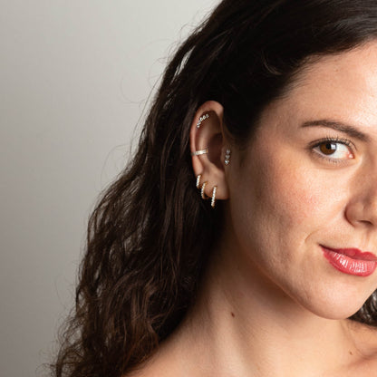 Brinco Argola Cravejada Dourada PVD - Titânio