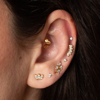 Brinco Marquise Trio Dourado PVD (par) – Titânio