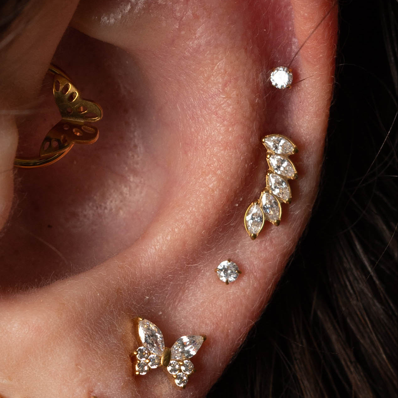 Piercing Maelle PVD Dourado - Titânio