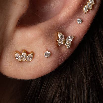 Piercing Flume White PVD Dourada - Titânio