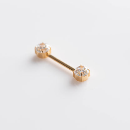 Piercing Nipple Dourado PVD - Titânio