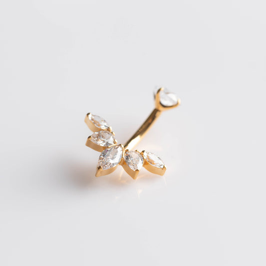 Piercing Umbigo Nymira Bloom Dourado PVD – Titânio