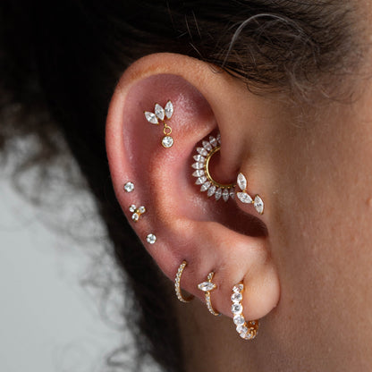 Piercing Daya PVD Dourado - Titânio