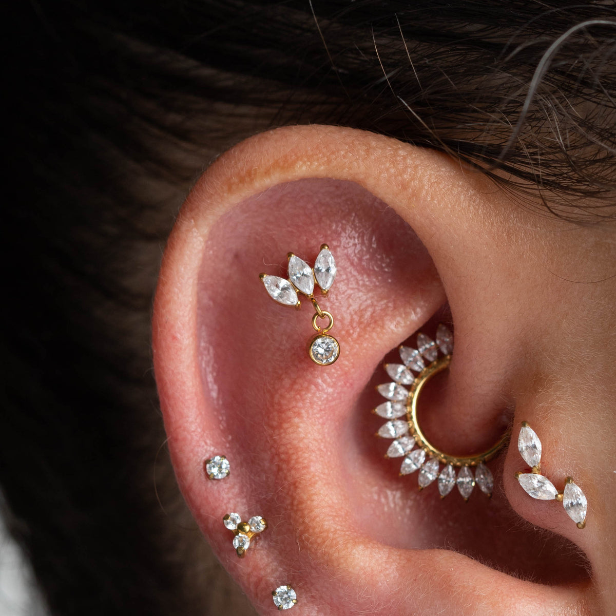 Piercing Daya PVD Dourado - Titânio
