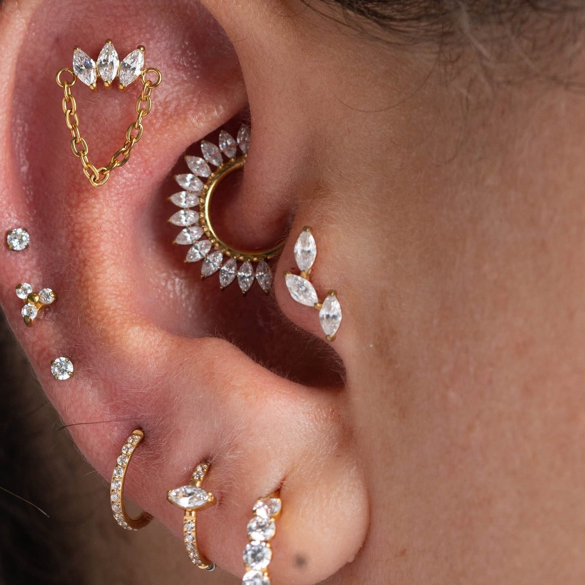 Piercing Aurenna PVD Dourado - Titânio
