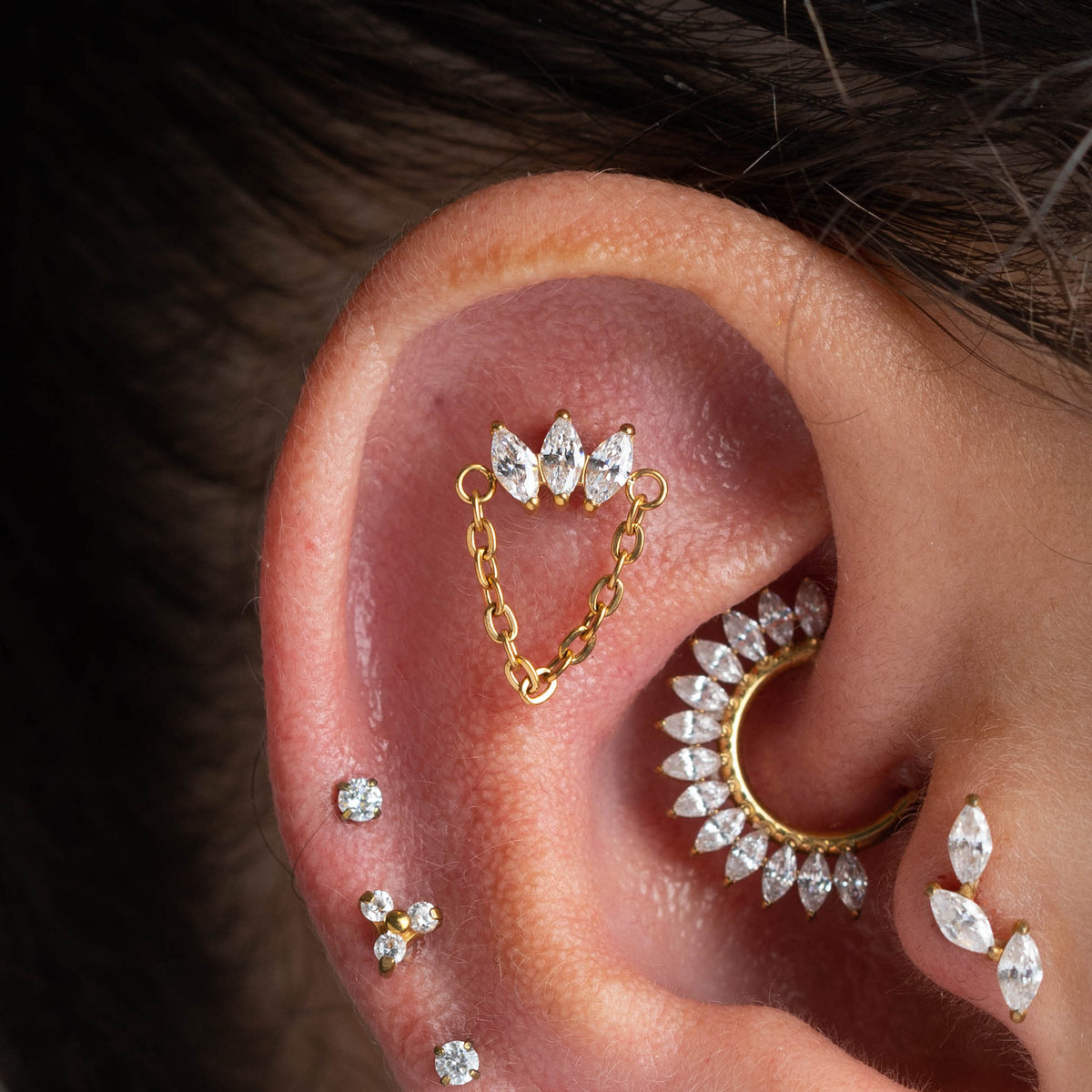 Piercing Aurenna PVD Dourado - Titânio
