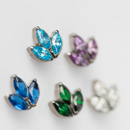 Piercing Lotus Azul - Titânio