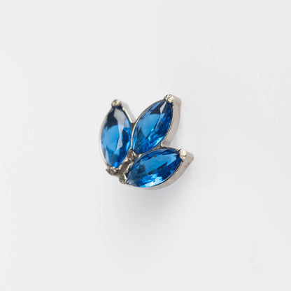 Piercing Lotus Azul Escuro - Titânio