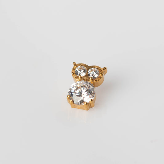 Piercing Coruja Dourado PVD - Titânio