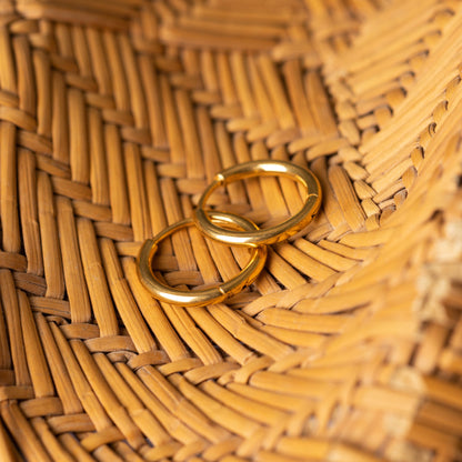 Brinco Argola Lisa Dourada PVD - Titânio