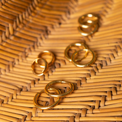 Brinco Argola Lisa Dourada PVD - Titânio