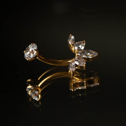 Piercing Umbigo Nymira Bloom Dourado PVD – Titânio