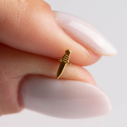 Piercing Mini Adaga PVD Dourado - Titânio