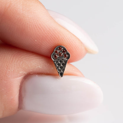 Piercing Ice Cream Vermelho - Titânio