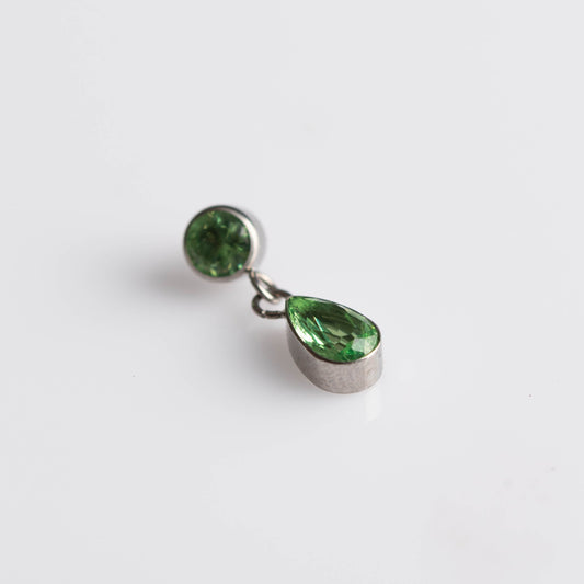 Piercing Moon Tear Verde - Titânio