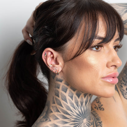 Piercing Argola Duplet PVD Dourado - Titânio