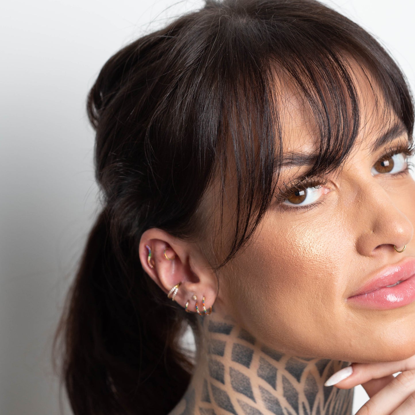 Piercing Argola Duplet PVD Dourado - Titânio