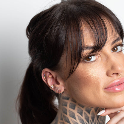 Piercing Argola Duplet PVD Dourado - Titânio