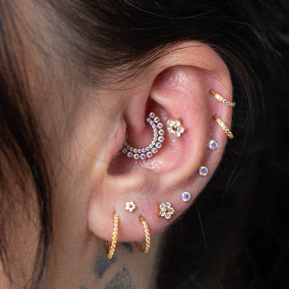 Piercing PVD Gold Star Flower- Titânio