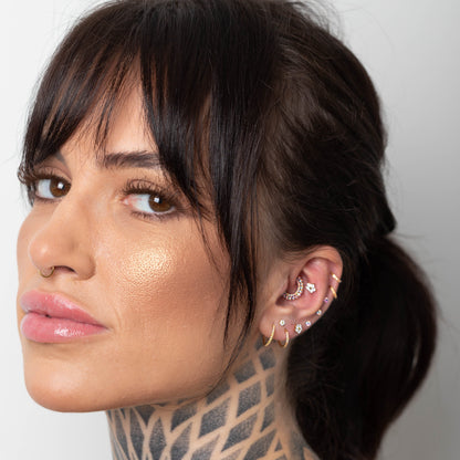 Piercing PVD Gold Star Flower- Titânio