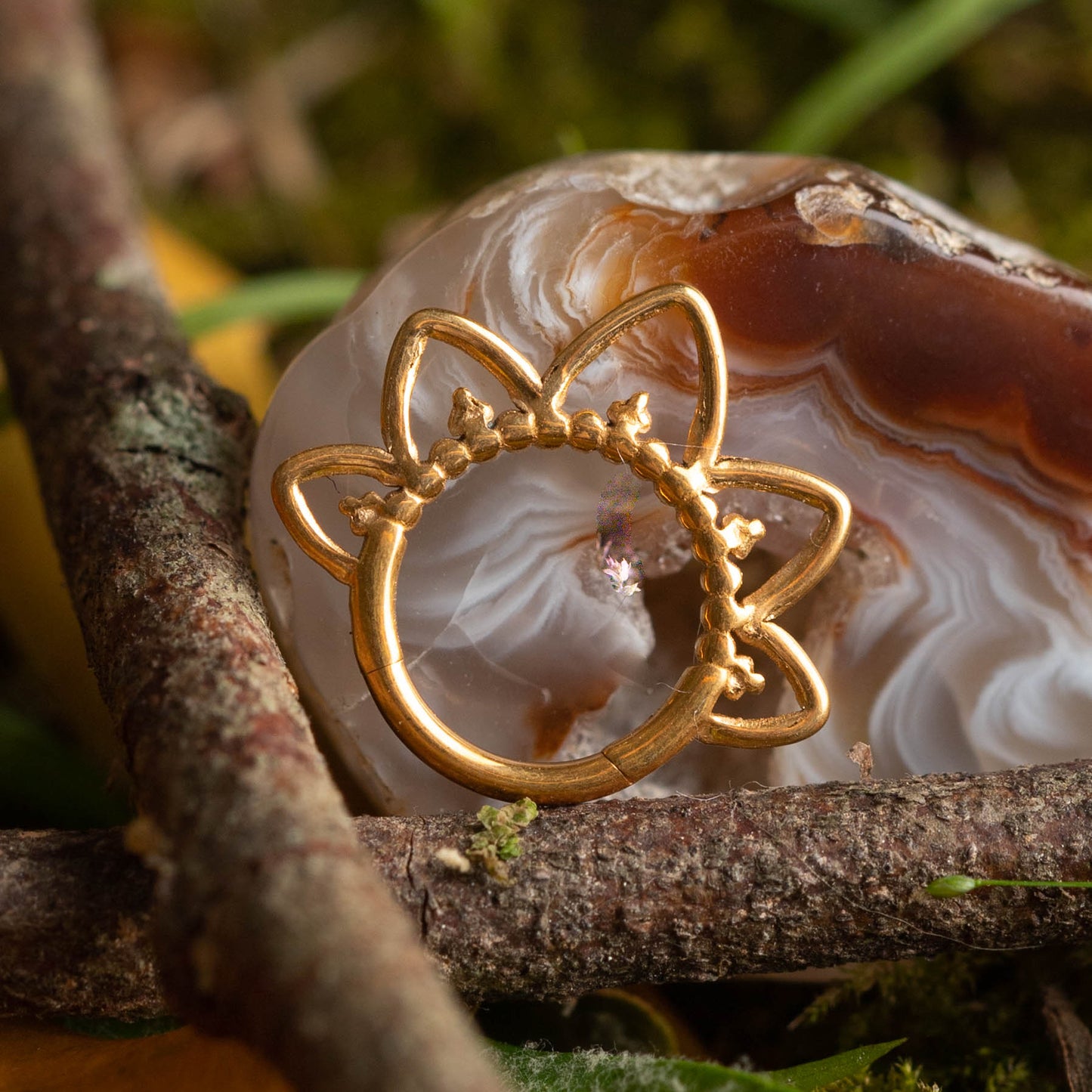 Piercing Argola Narah PVD Dourado - Titânio