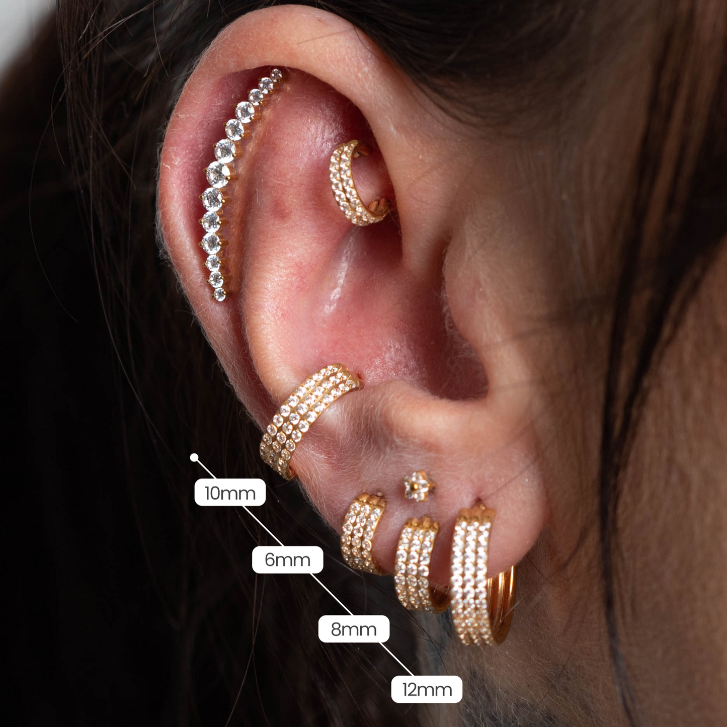 Piercing Argola Zaya PVD Dourado - Titânio
