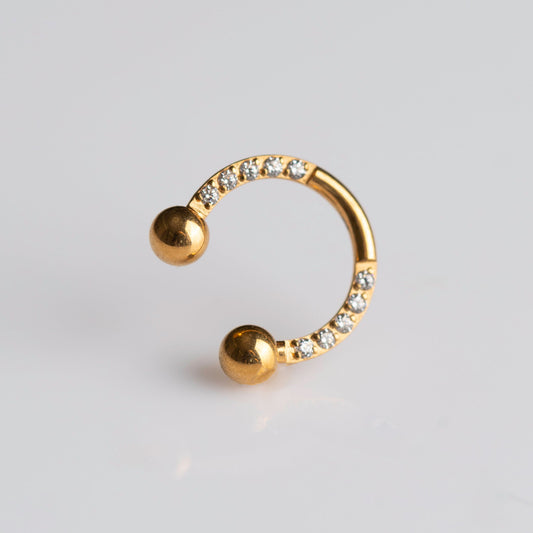 Piercing Argola Ferradura Caelis PVD Dourado - Titânio