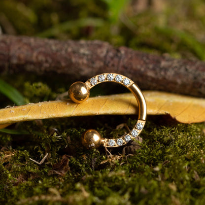 Piercing Argola Ferradura Caelis PVD Dourado - Titânio