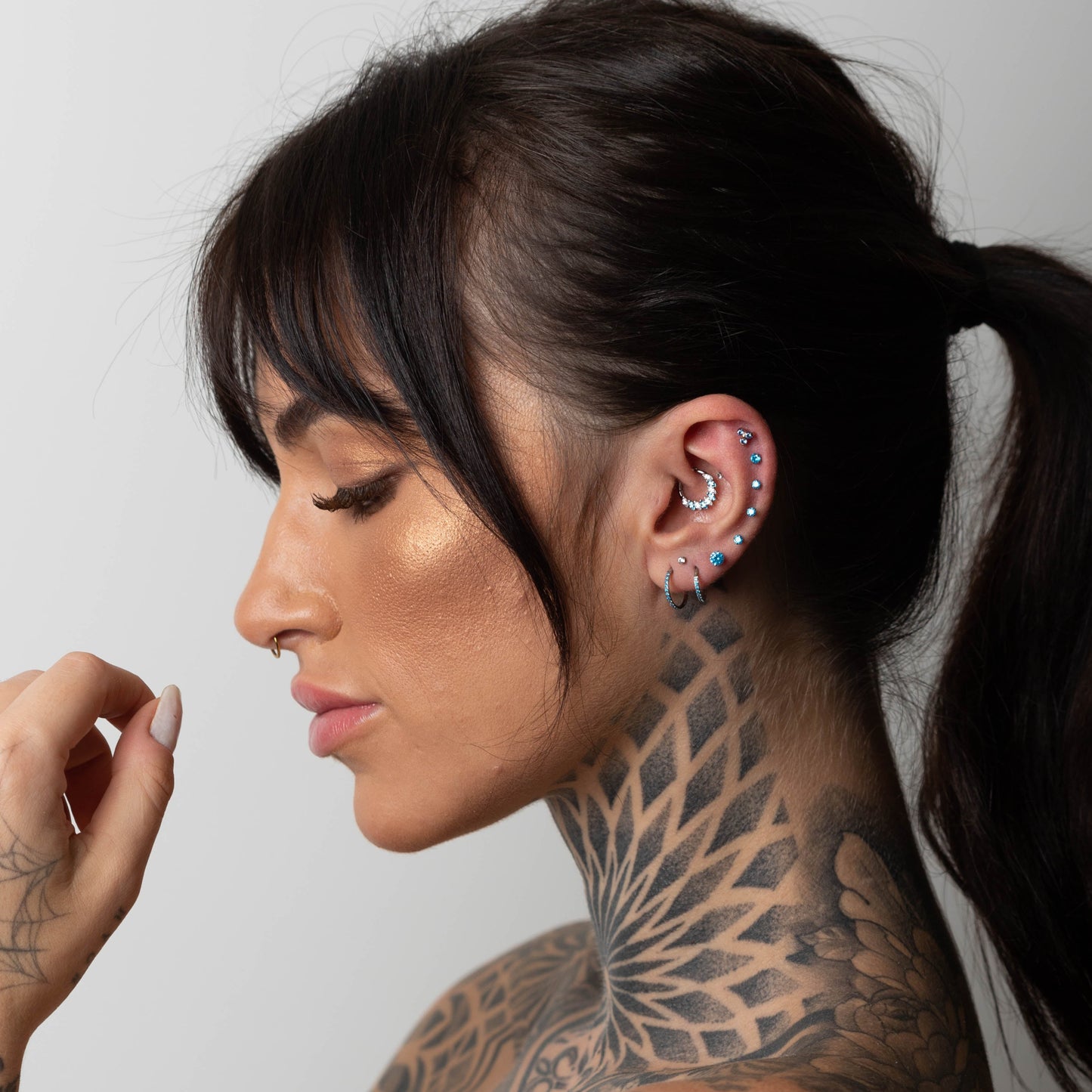 Piercing Argola Unic Azul- Titânio